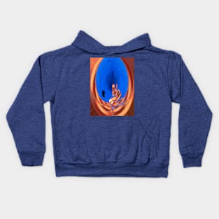 Digital Disrupted Egg Path On Blue Kids Hoodie